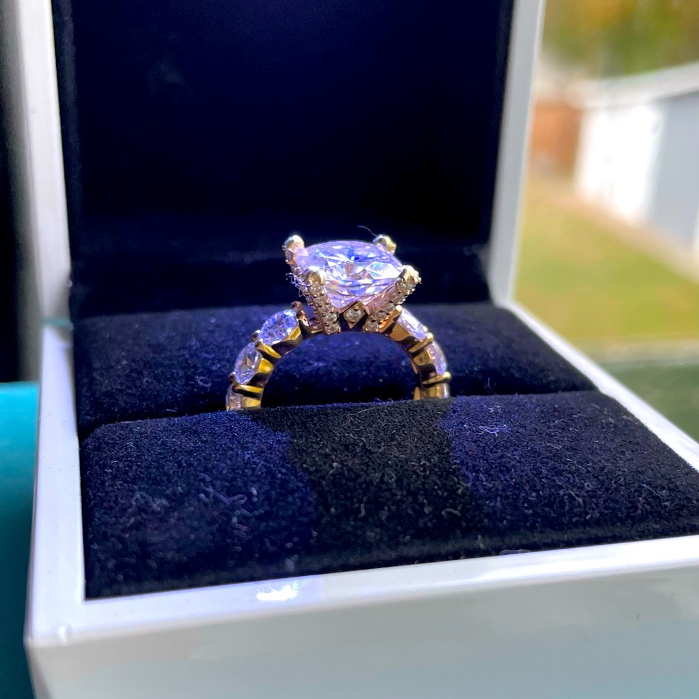 3 carat lab diamond moissanite engagement or promise ring